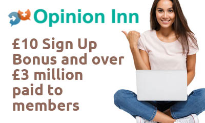 £10 Sign Up Bonus with Opinion Inn