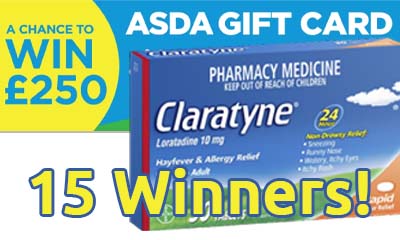 Free £250 ASDA Gift Cards from Claratyne