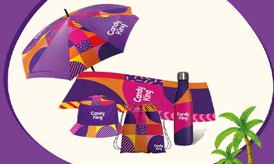 Free Candy King Umbrella, Towel and Water Bottle