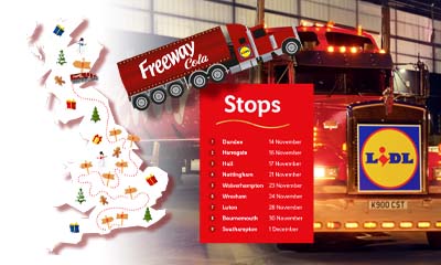 Free Christmas Food from LIDL Freeway Truck