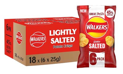 Free Walkers Less Salt Lightly Salted Multipack Crisps