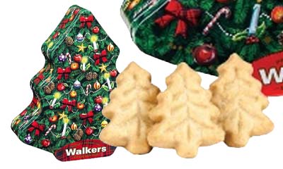 Free Walkers Shortbread Christmas Tree Shortbread Tin