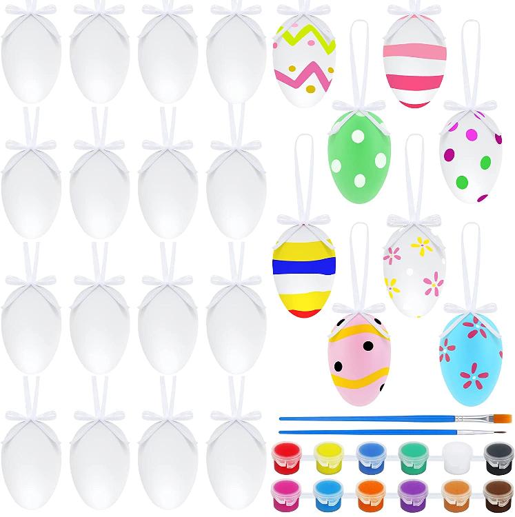 ANECO 24 Pieces White Easter Eggs Decorating Kit 