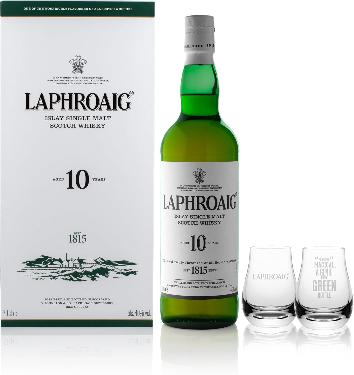 Laphroaig 10 Years Old Double Glass Gift Pack with Two Glasses